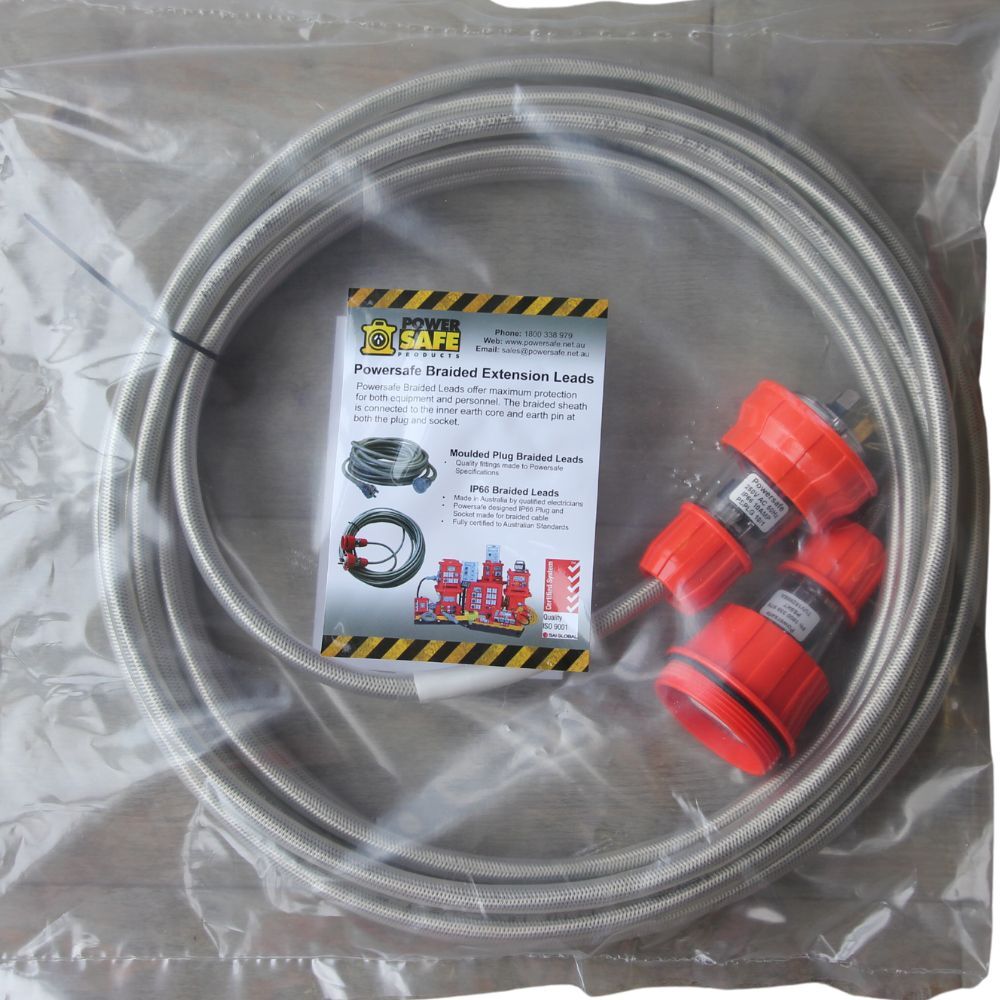 Braided Extension Lead Earth Screened ESL 10A or 15A 240V